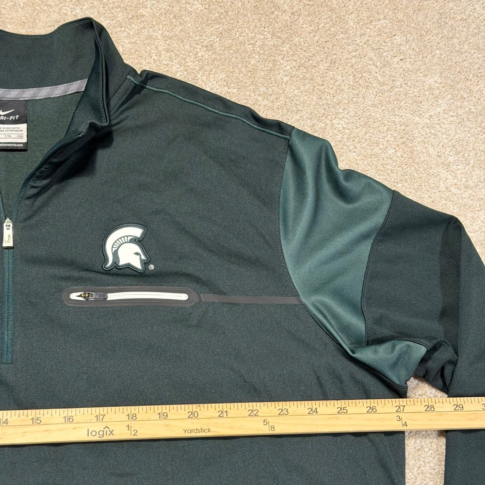 Michigan State Spartans Nike Pullover Men XXL Green Dri-FIT 1/4 Zip 32866X-MS5 - Picture 6 of 11